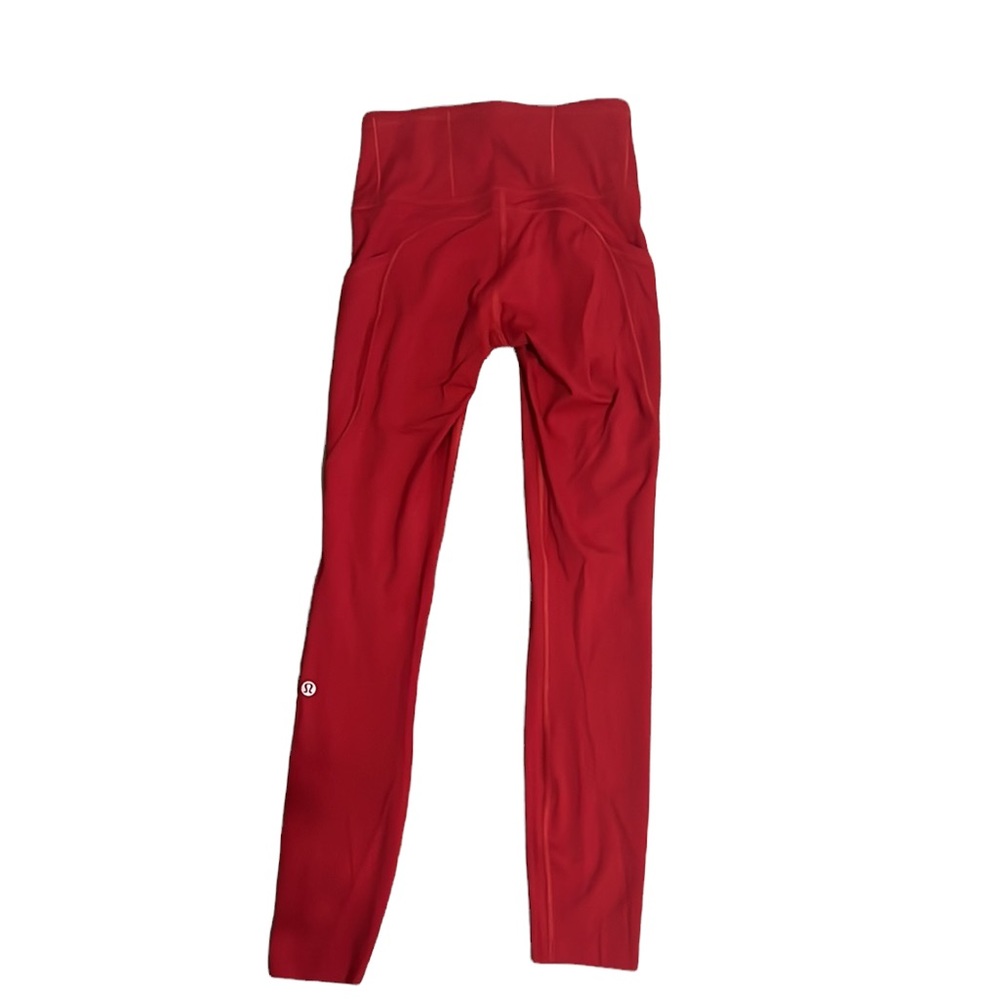 LULULEMON FAST AND FREE High Ride Tight 25” RED - Picture 2 of 5